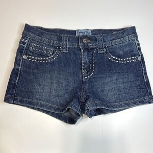 Karma Blue Girl Denim Embroidered Shorts Sz 10